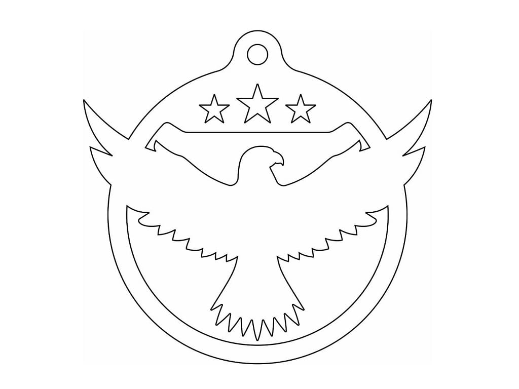 Laser Cut Eagle Christmas Bauble