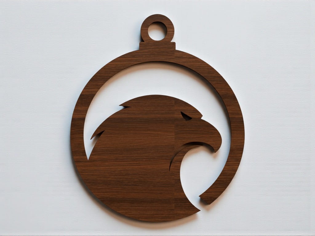 Laser Cut Eagle Christmas Tree Ornament