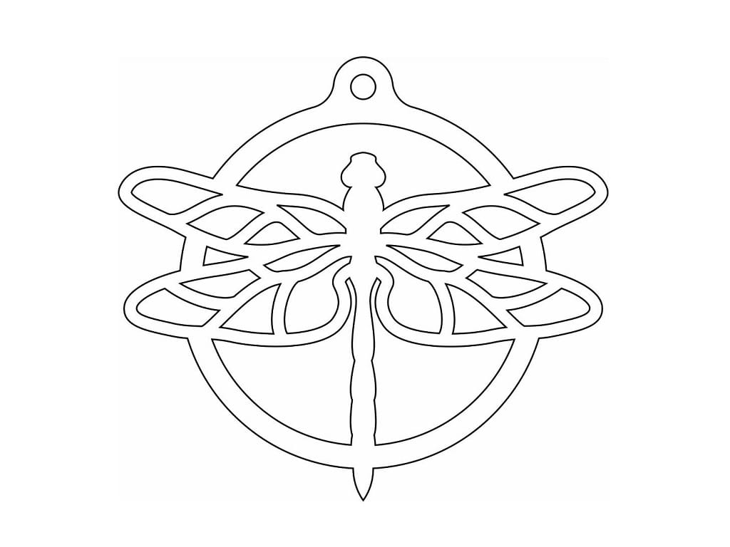 Laser Cut Dragonfly Christmas Tree Ornament