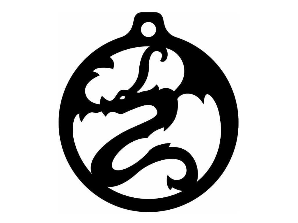 Laser Cut Dragon Christmas Tree Ornament