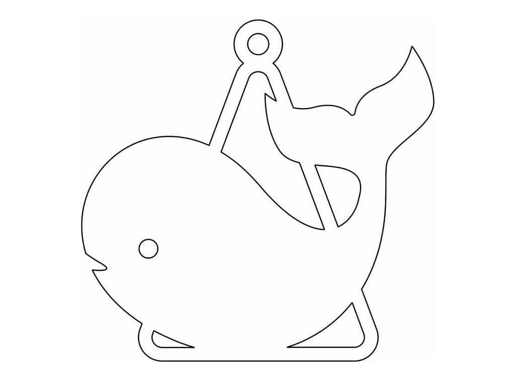 Laser Cut Whale Christmas Tree Ornament