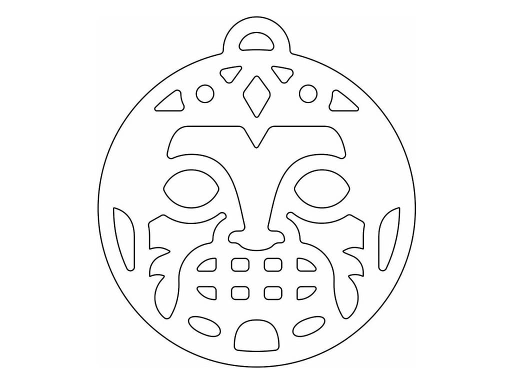 Laser Cut Tribal Face Christmas Tree Ornament