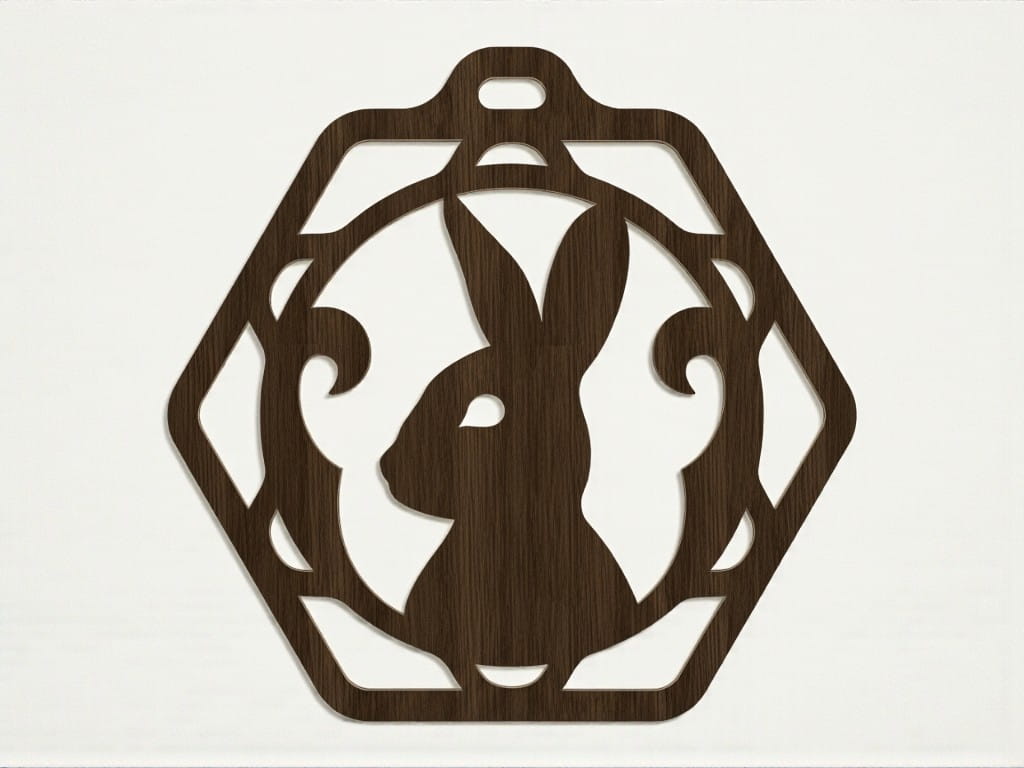 Laser Cut Rabbit Christmas Tree Ornament