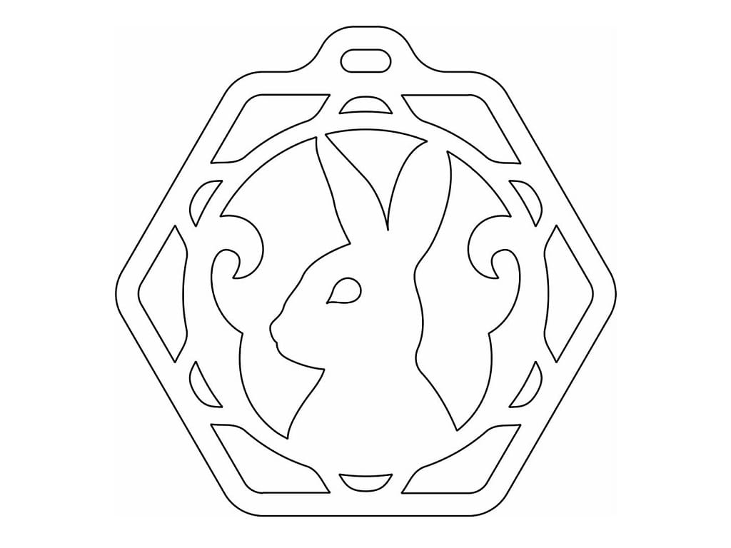 Laser Cut Rabbit Christmas Tree Ornament