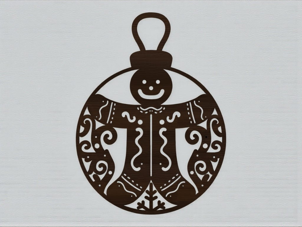 Laser Cut Gingerbread Man Christmas Bauble