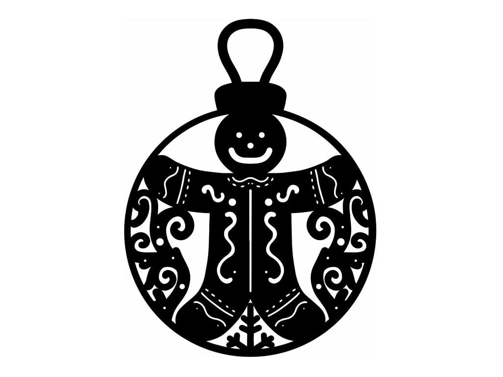 Laser Cut Gingerbread Man Christmas Bauble