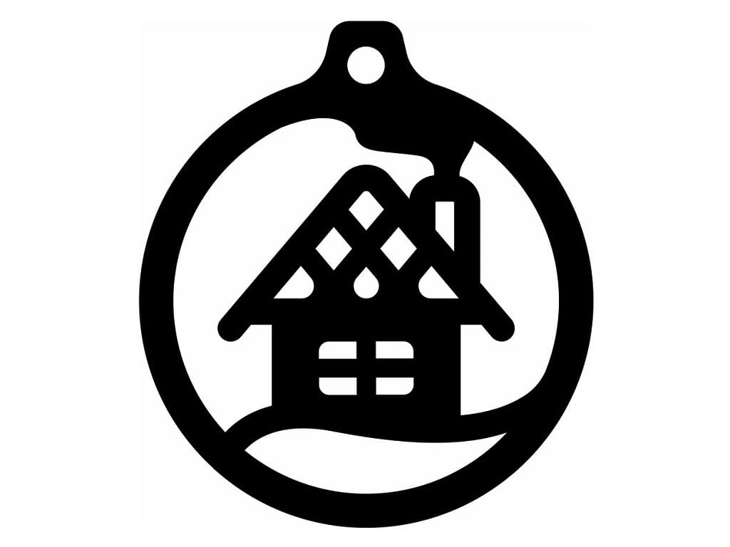 Laser Cut House Christmas Tree Ornament