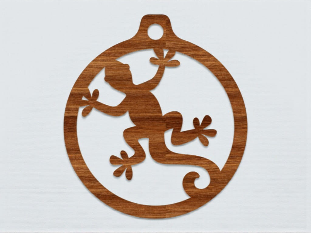 Laser Cut Lizard Christmas Tree Ornament