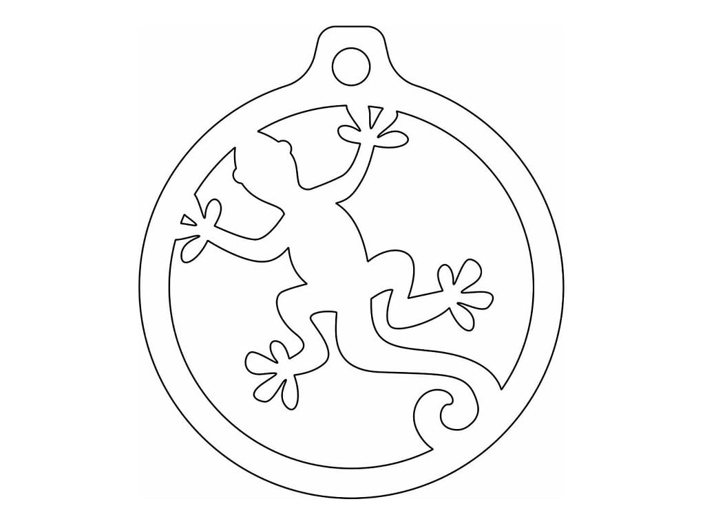 Laser Cut Lizard Christmas Tree Ornament