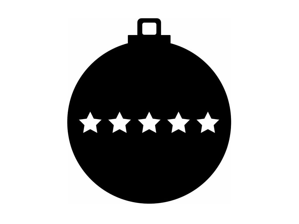 Laser Cut Five Star Christmas Tree Bauble