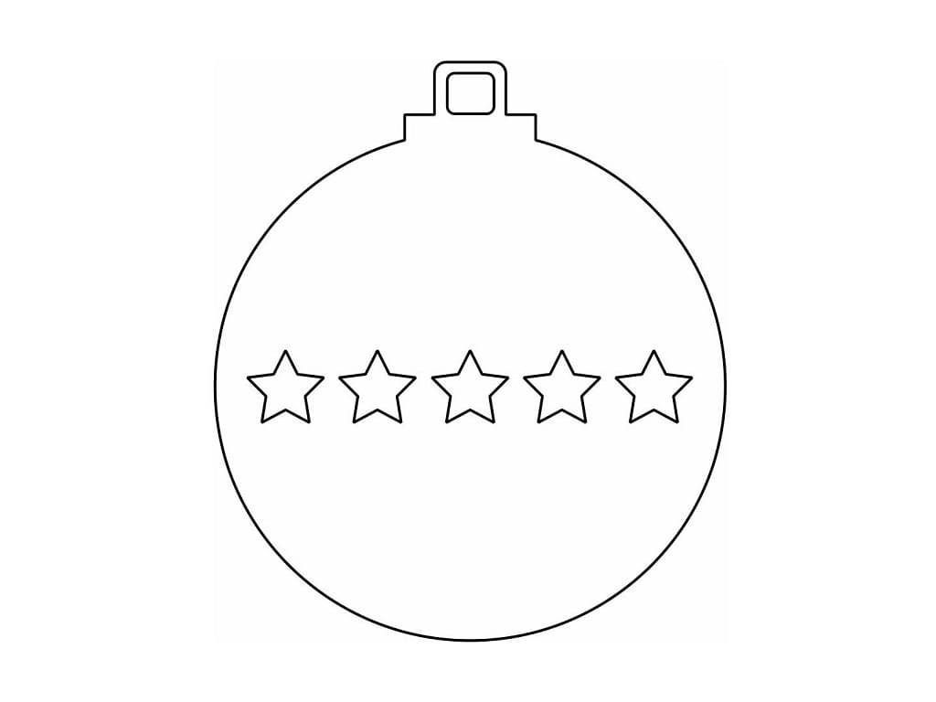 Laser Cut Five Star Christmas Tree Bauble