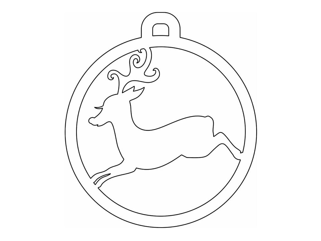Laser Cut Running Reindeer Christmas Tree Ornament