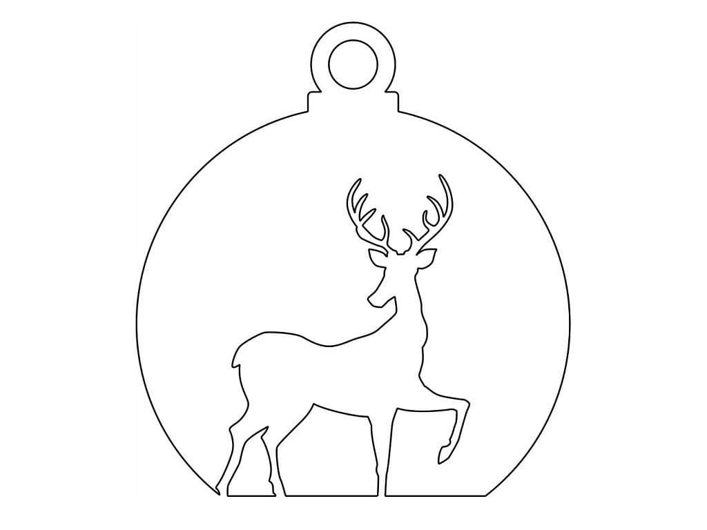 Laser Cut Deer Christmas Tree Ball