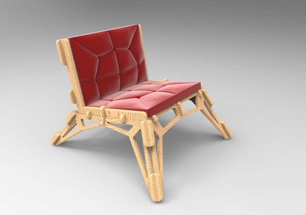 Laser Cut Wooden Chair Sofa