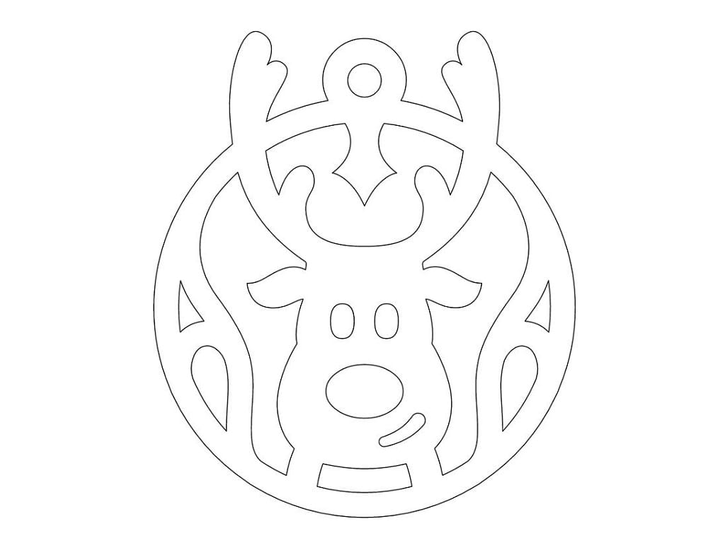 Laser Cut Cute Reindeer Christmas Bauble