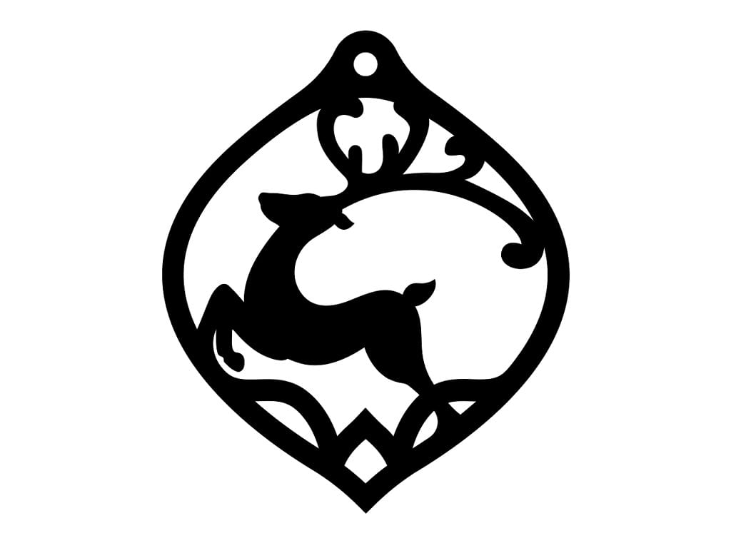 Laser Cut Decorative Christmas Deer Bauble