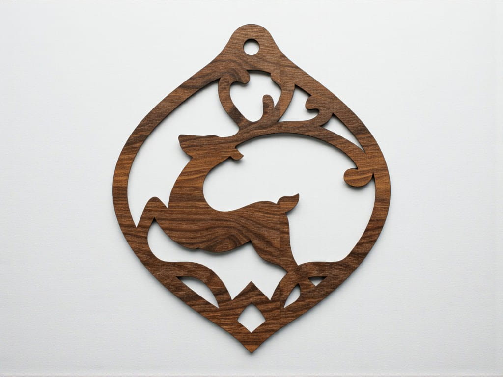 Laser Cut Deer Xmas Ornament