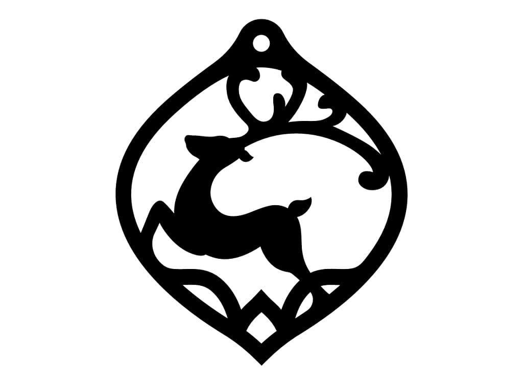 Laser Cut Deer Xmas Ornament