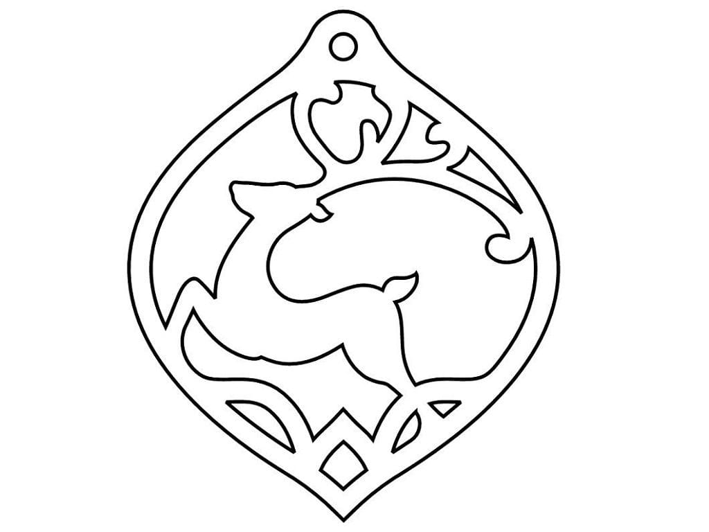 Laser Cut Deer Xmas Ornament