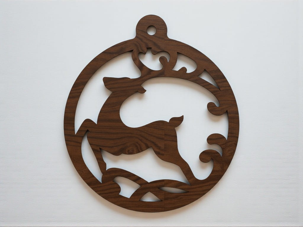 Laser Cut Reindeer Bauble Ornament