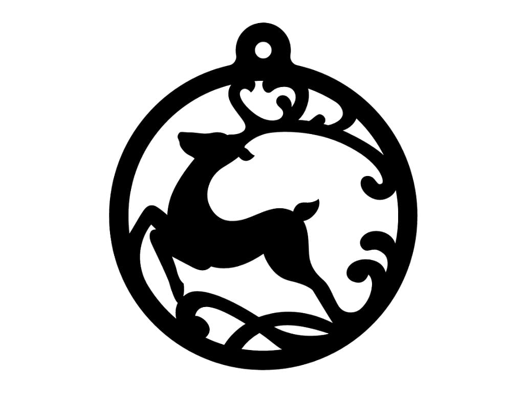 Laser Cut Reindeer Bauble Ornament