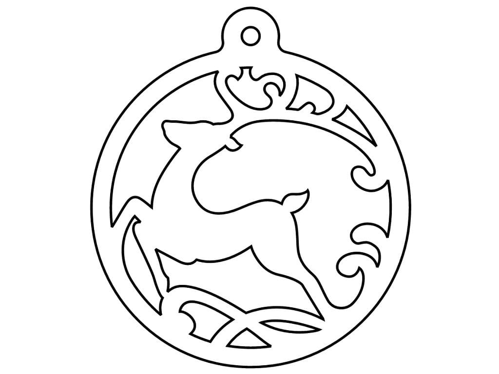 Laser Cut Reindeer Bauble Ornament