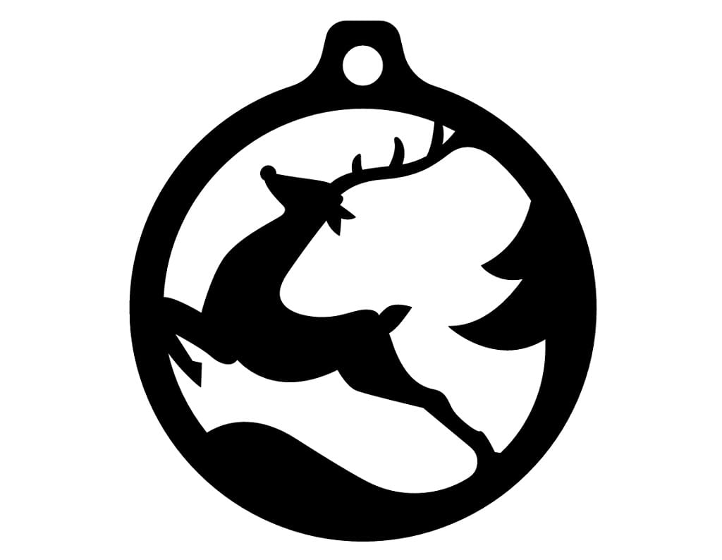 Laser Cut Reindeer Christmas Bauble