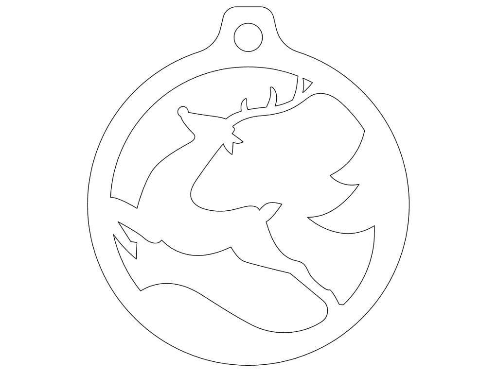 Laser Cut Reindeer Christmas Bauble