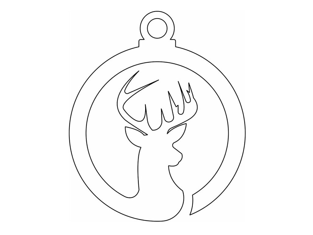 Laser Cut Unique Reindeer Christmas Tree Ornament
