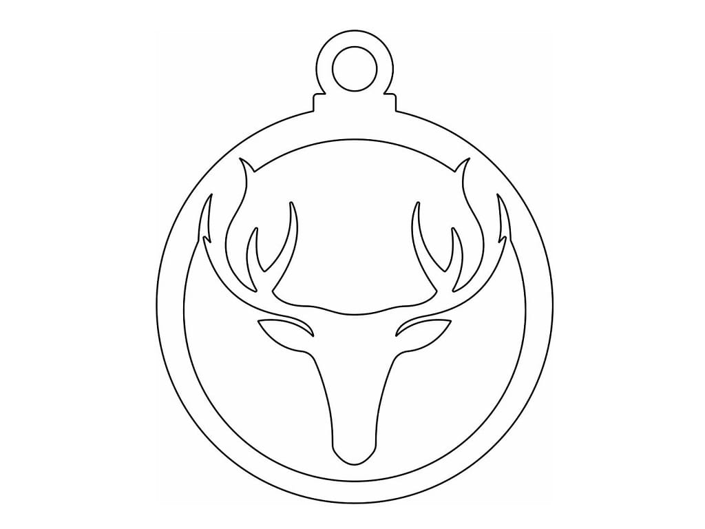 Laser Cut Deer Head Christmas Tree Bauble