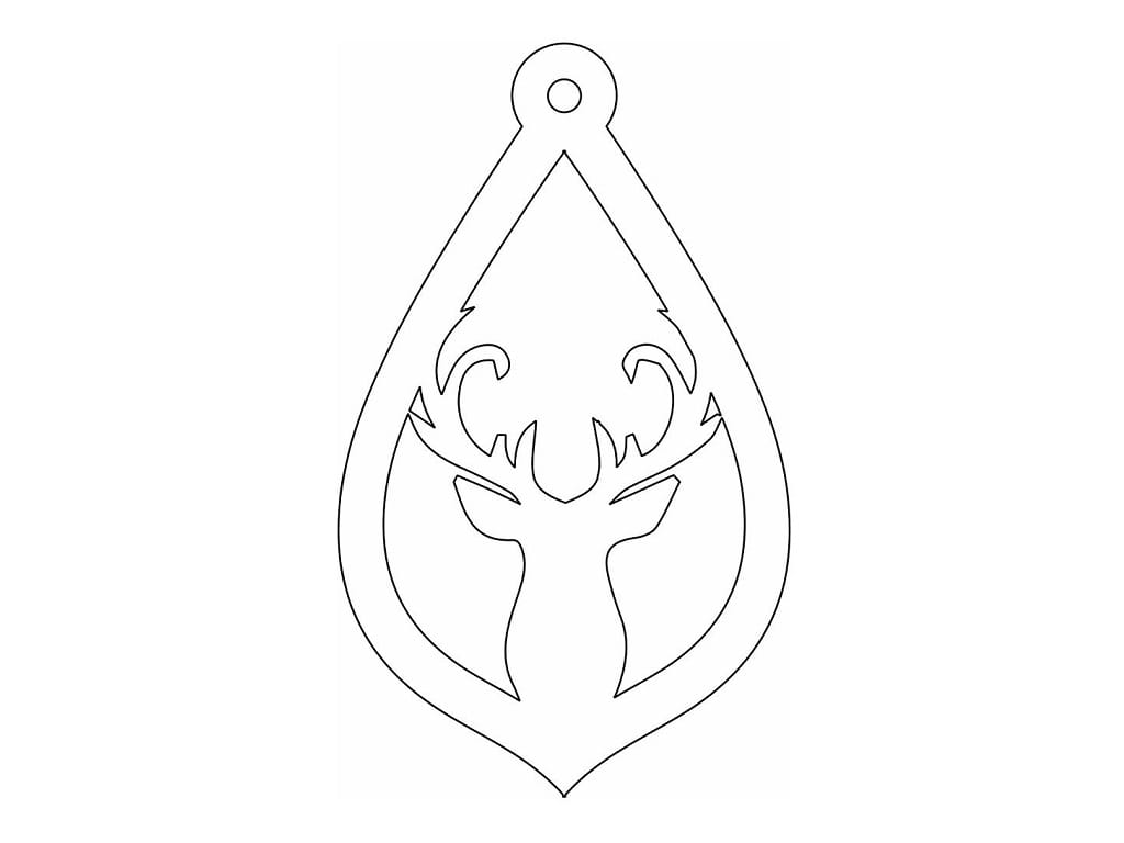 Laser Cut Elk Christmas Tree Ornament