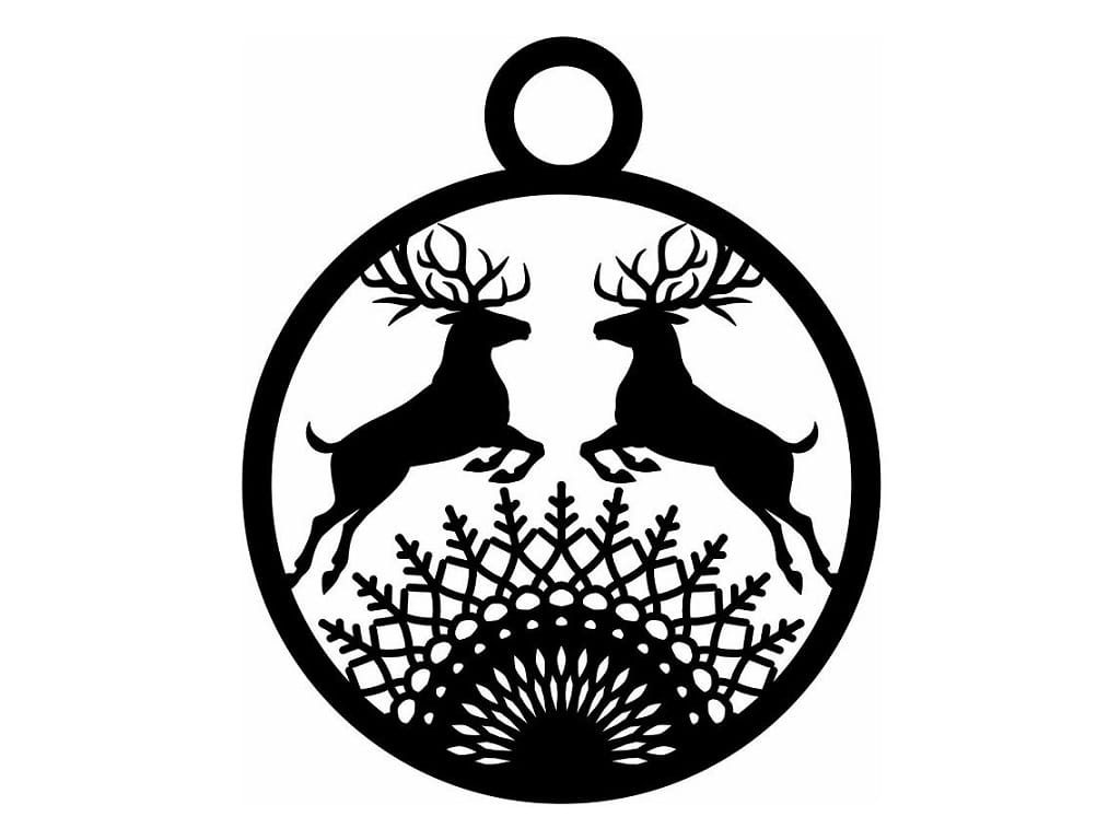 Laser Cut Intricate Reindeer Christmas Ornament