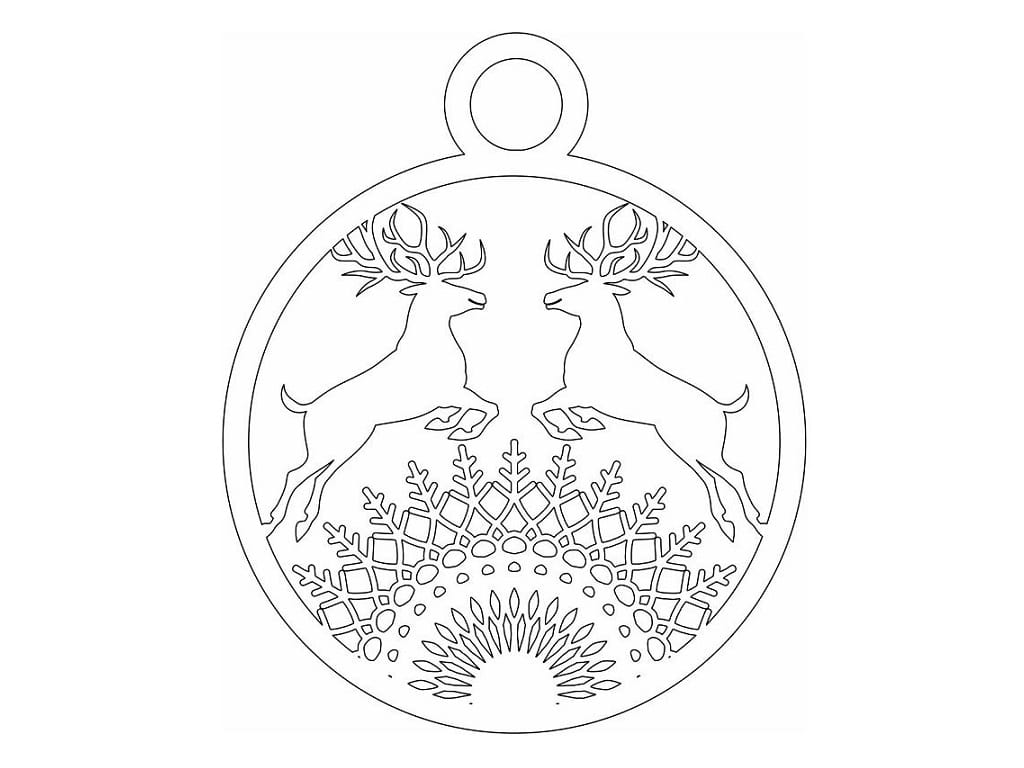 Laser Cut Intricate Reindeer Christmas Ornament