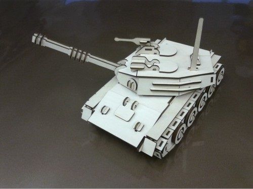 Laser Cut Tank 3D Wooden Puzzle Model