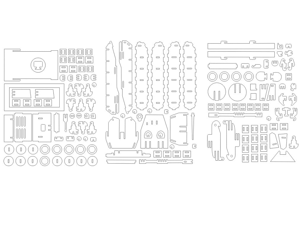 Laser Cut Tank 3D Wooden Puzzle Model