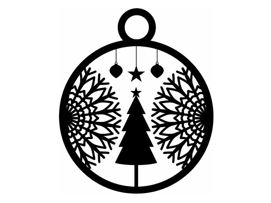 Laser Cut Intricate Christmas Hanging Decoration