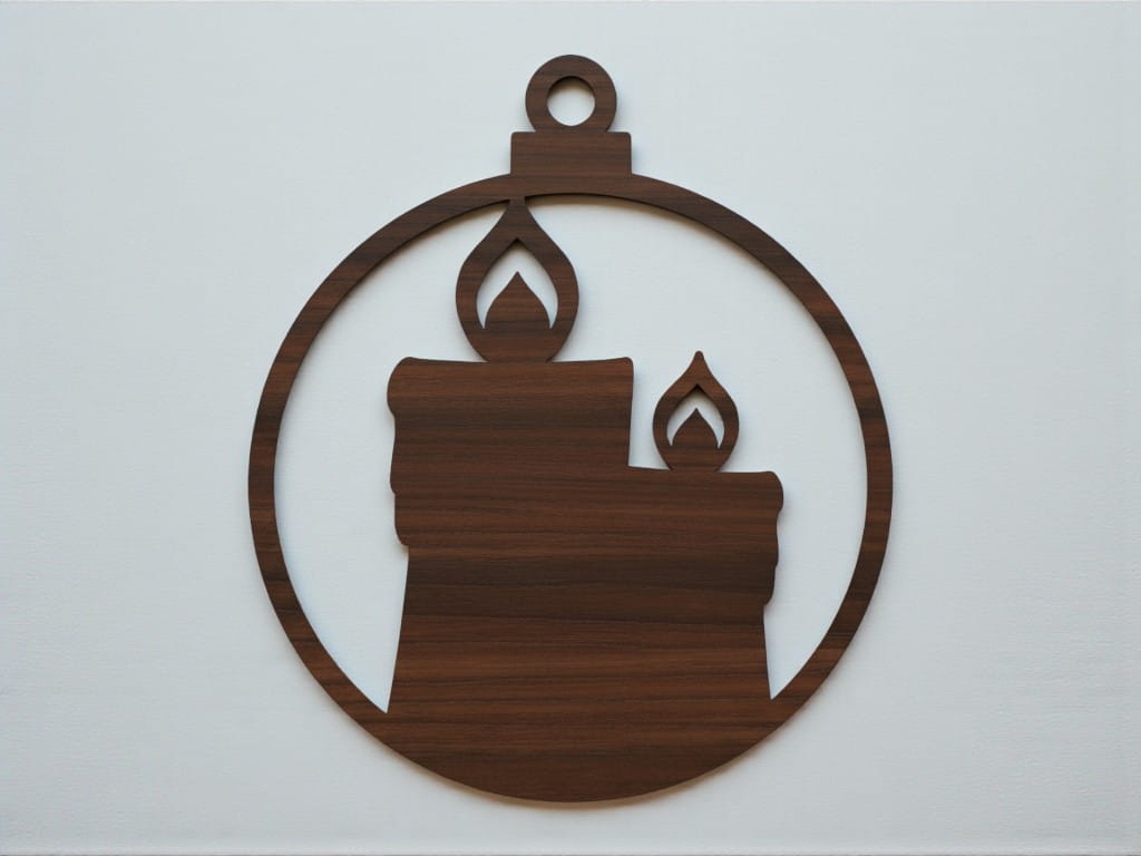 Laser Cut Candles Holiday Ornament