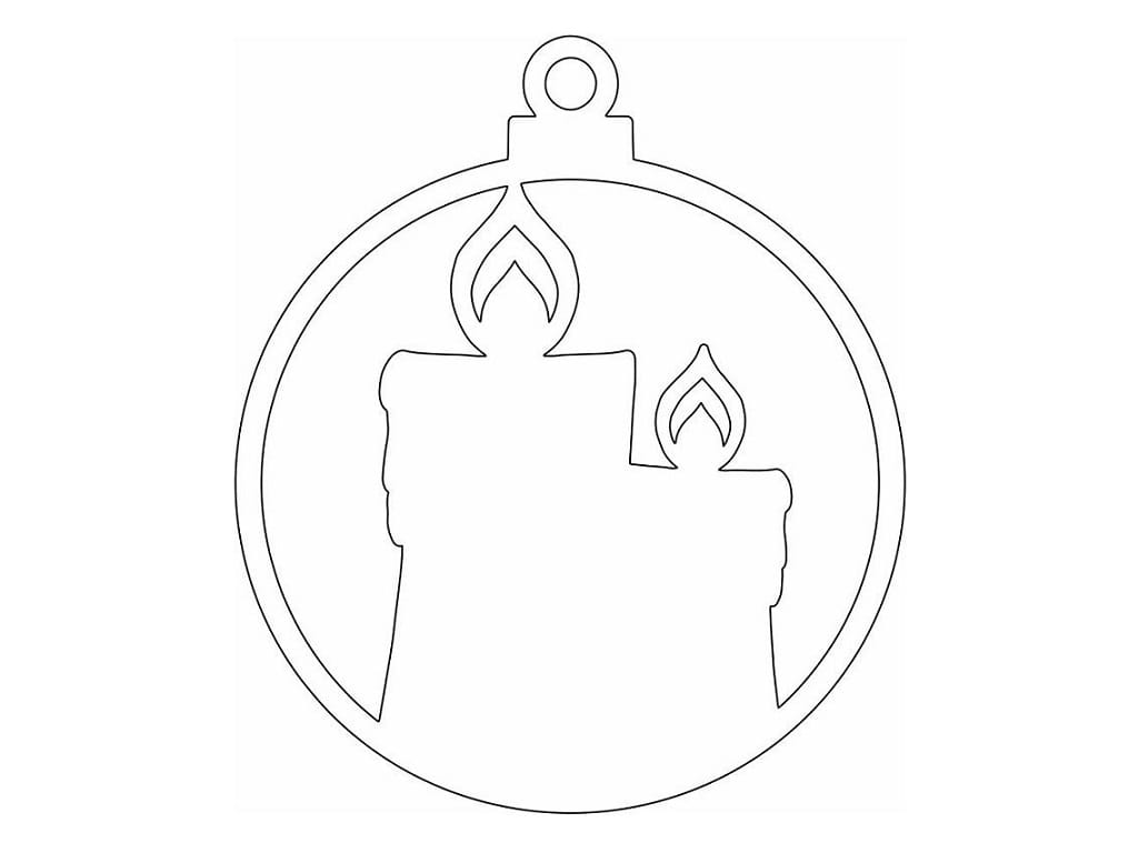 Laser Cut Candles Holiday Ornament