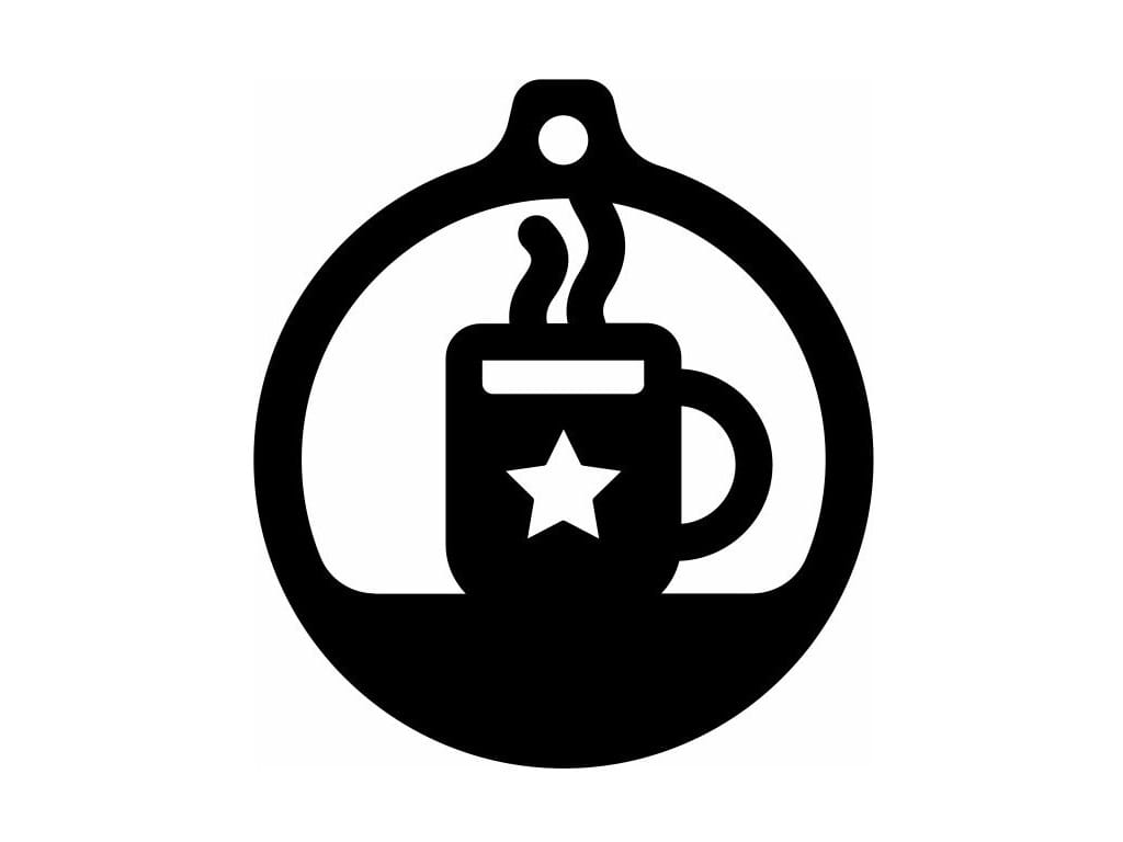 Laser Cut Coffee Cup Christmas Tree Ornament