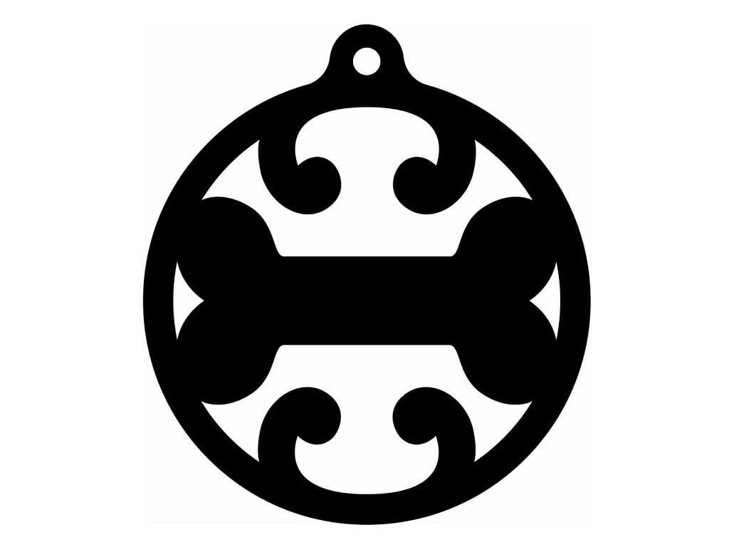 Laser Cut Dog Bone Christmas Ornament