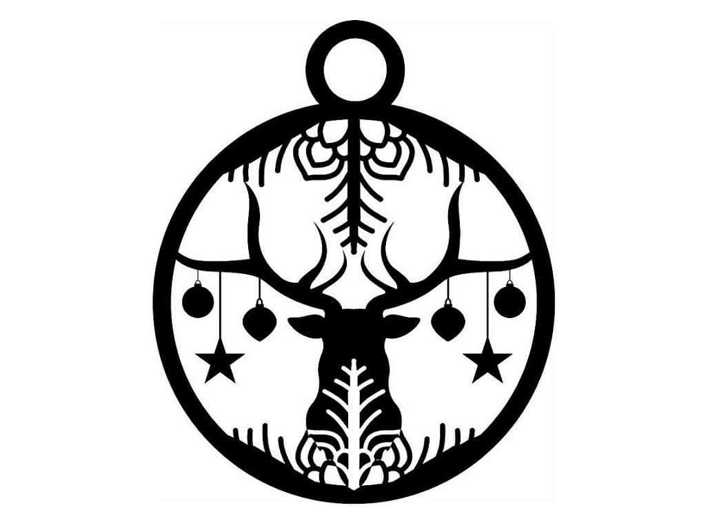 Laser Cut Intricate Reindeer Christmas Tree Ornament