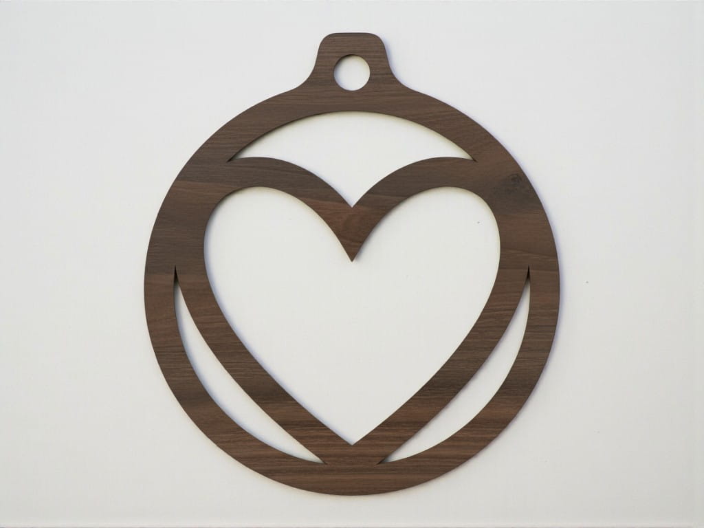 Laser Cut Heart Christmas Tree Ball