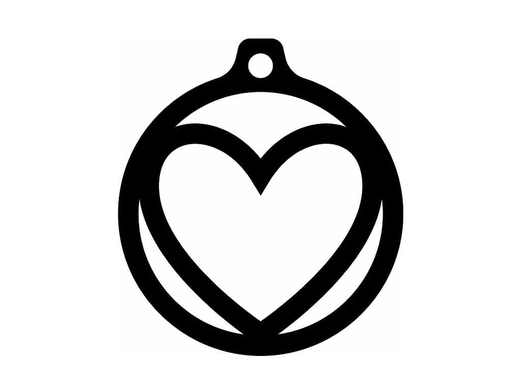 Laser Cut Heart Christmas Tree Ball