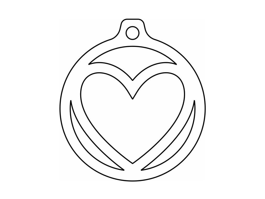 Laser Cut Heart Christmas Tree Ball