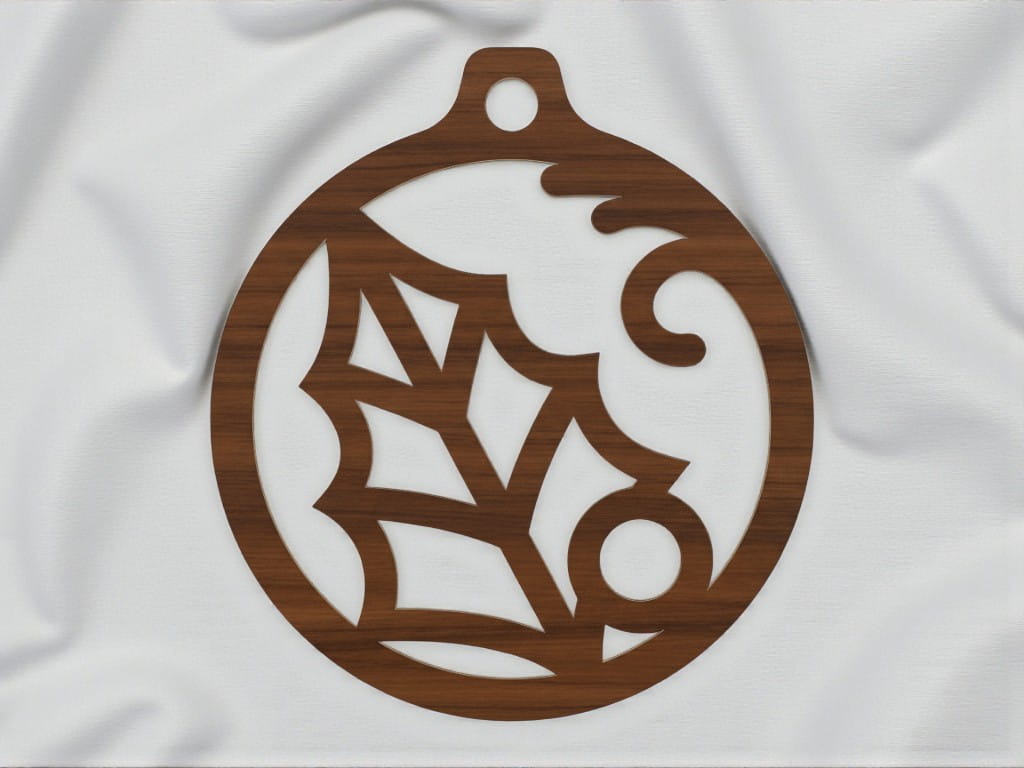 Laser Cut Leaf Christmas Ornament