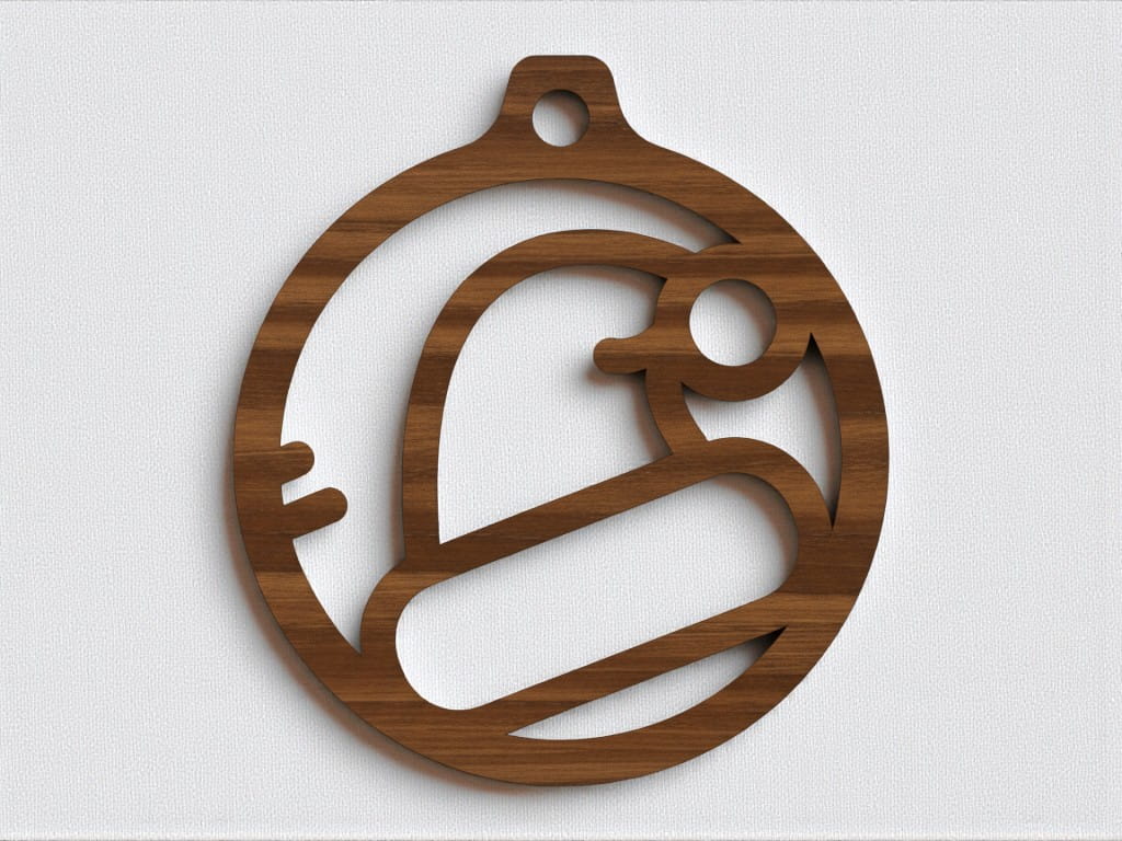 Laser Cut Santa Hat Christmas Bauble