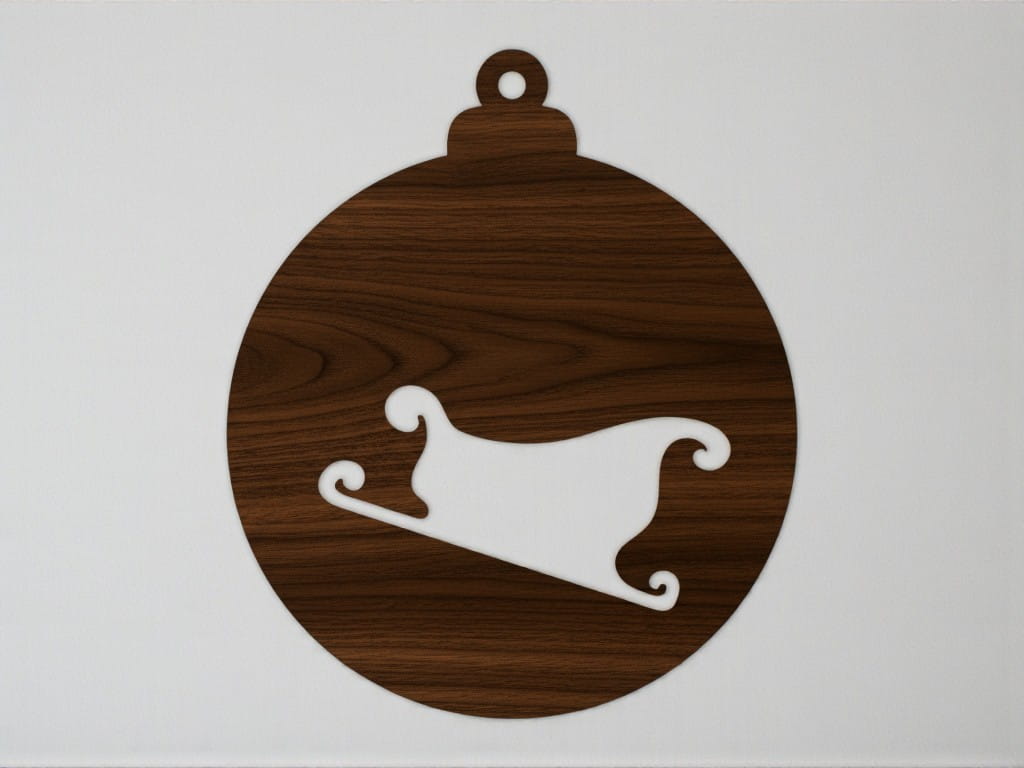 Laser Cut Santa Sleigh Christmas Tree Bauble