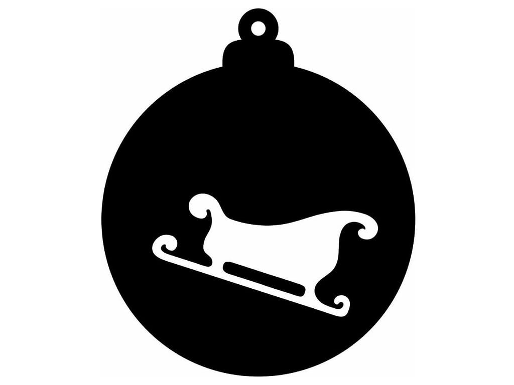Laser Cut Santa Sleigh Christmas Tree Bauble