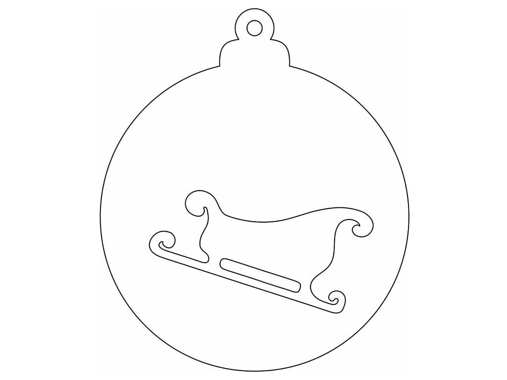 Laser Cut Santa Sleigh Christmas Tree Bauble