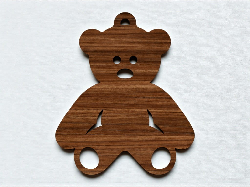 Laser Cut Teddy Bear Christmas Tree Ornament
